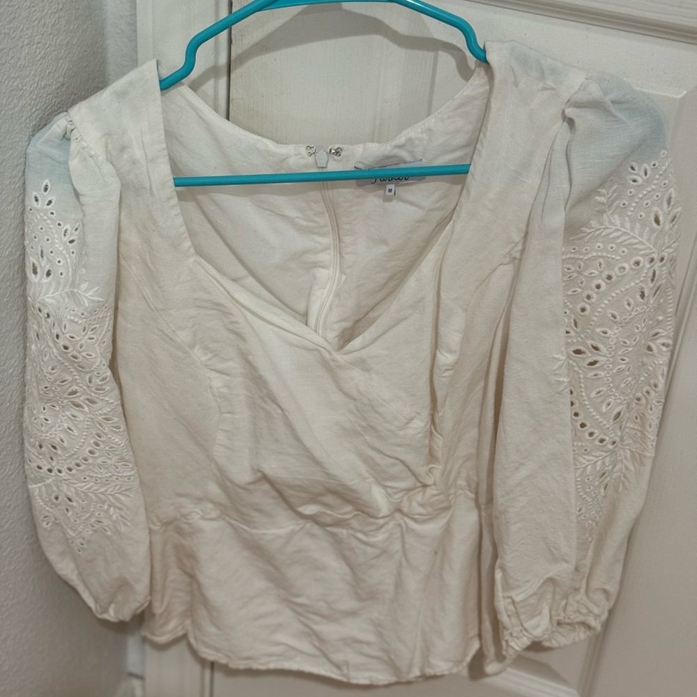 Parker Cream Embroidered Blouse